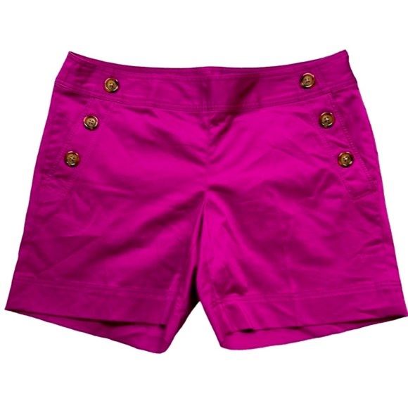 ANN TAYLOR Signature Side‎ Zip Sailor Shorts Pink Magenta Picnic Barbiecore 2 - Picture 7 of 7